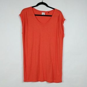 Cabi 5072 Orange Tiger Lilly U Neck Tee Top Jersey